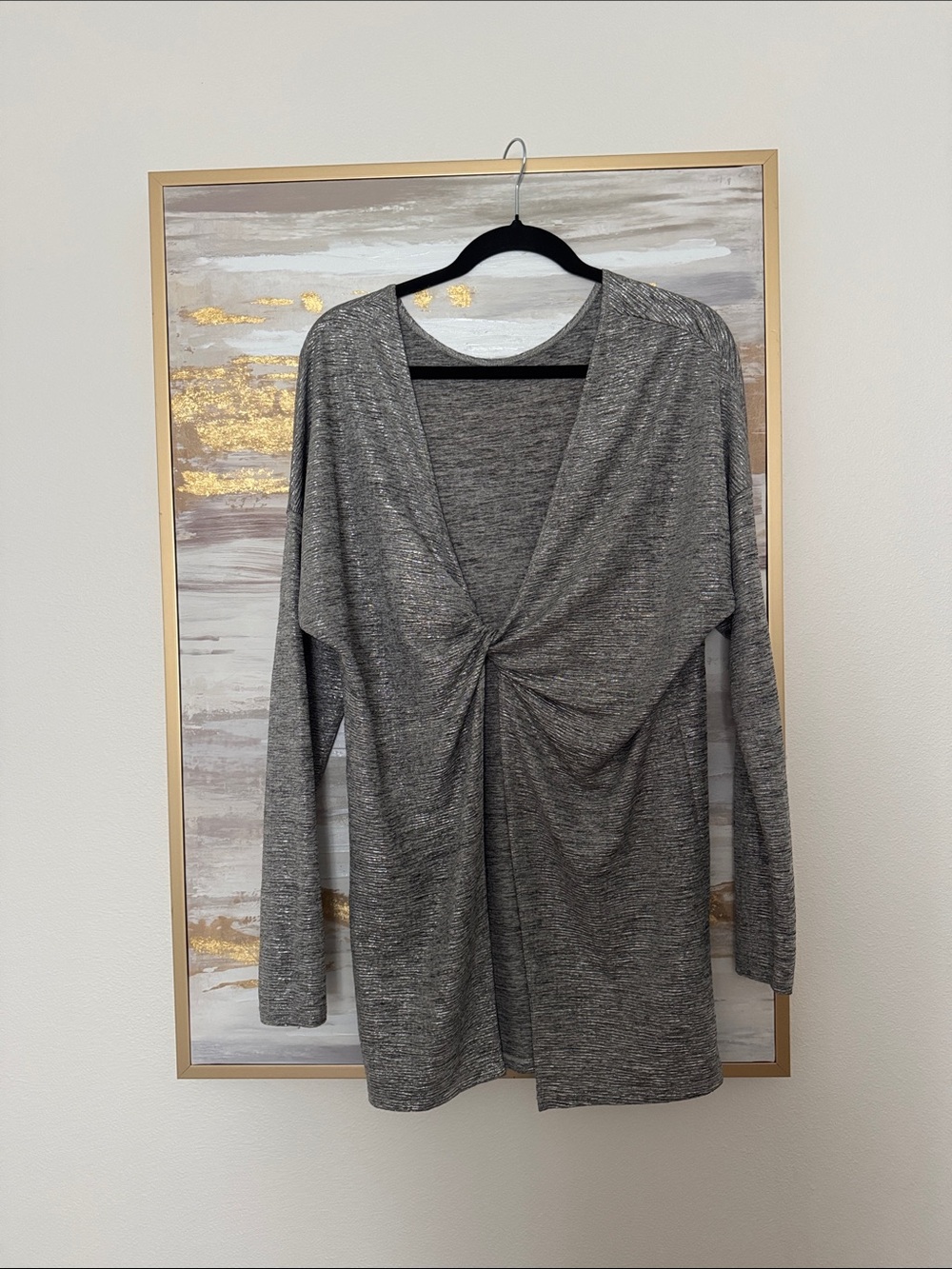 Bar III Women's Gray Crewneck Tunic Top